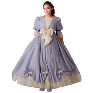 Mademoiselle P Paris Lavender Satin Silk Maxi Girl Dress Sz.6-8yo Made In France